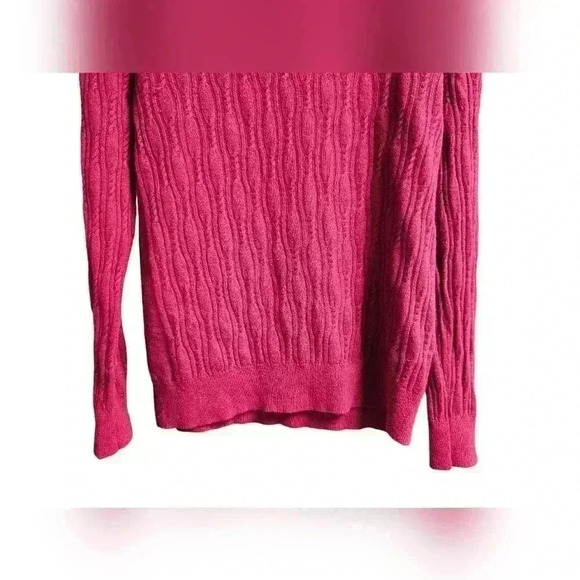 Banana Republic Filpucci Sweater Cable Knit Wool Cashmere Blend Size XL Maroon - Picture 6 of 9